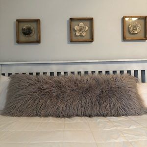Opalhouse Mongolian faux fur gray body pillow